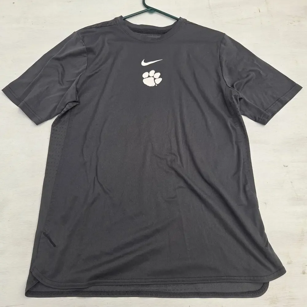 Clemson Tigers T Shirt Mens Size M Gray Short Sleeve Nike Dri-Fit NCAA